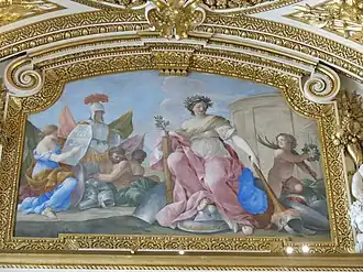 La Paix mettant le feu à un monceau d'armes