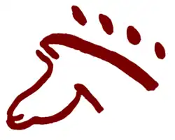 Tête de cheval associée à une petite série de points