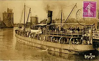 Tour de la Chaîne en cours de restauration, vers les années 1930.