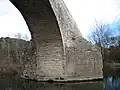 Pile du pont.