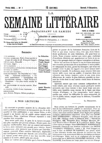 Image illustrative de l’article La Semaine littéraire