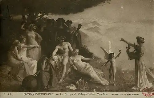Fresque de l'amphithéâtre Richelieu de la Sorbonne à Paris.