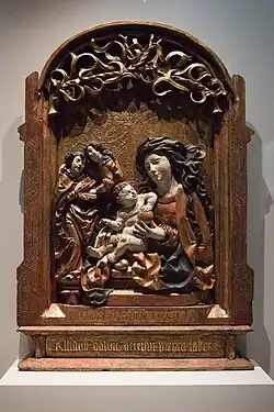 La Vierge à l'Enfant et deux anges.