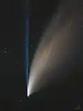 La comète Neowise depuis la Réserve internationale du ciel étoilé des Cévennes pendant les Nuits du causse Noir le 19 juillet 2020 vers 0&nbsp;h&nbsp;15.