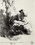 La Femme qui pisse. Rembrandt, 1631.