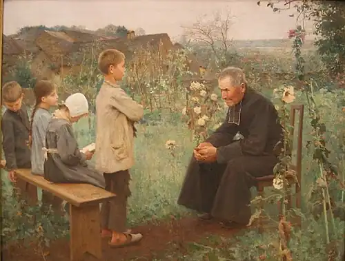 La Leçon de catéchisme par Jules-Alexis Muenier en 1890, musée des beaux-arts de Besançon.