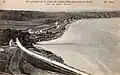 La plage de Saint-Efflam vue du Grand Rocher au début du XXe&nbsp;siècle (carte postale).