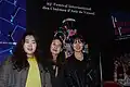 La réalisatrice du film Sub-zero Wind, Kim Yu-ri entourée de ses actrices Ok Su-boon et Kwon Han-sol
