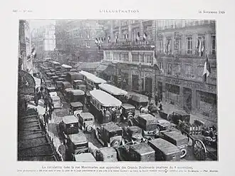 La rue Montmartre aux approches des grands boulevards en 1929.