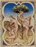 La Tentation d'Adam, Bible moralisée de Philippe le Hardi, BNF Fr 166, f.3v.