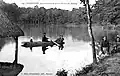 Le lac des Mottes au début du XXe&nbsp;siècle (carte postale).