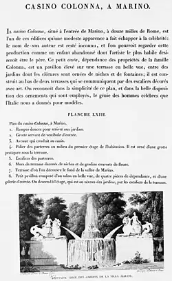 Villa Alabni, Choix des plus célèbres maisons de plaisance de Rome et de ses environs mesurées et dessinées par Charles Percier et P.-F.-L. Fontaine (1809).