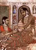 Dame offrant du vin, Deccan, XVIe&nbsp;siècle.