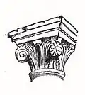 Chapiteau des colonnes de l'arc triomphal, d'après un dessin de Léo Drouyn en 1849.