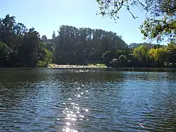 La plage du lac Anza par une journée ensoleillée