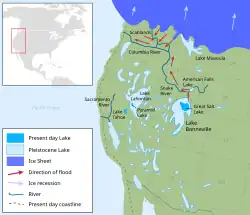 Ensemble des lacs formés durant la période pluviale (17000 av J.-C.).