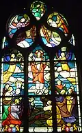 Chapelle Notre-Dame de Lambader : vitrail, les mystères du Rosaire, le 2e&nbsp;mystère glorieux (l'Ascension).