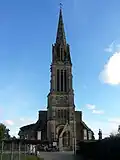 L'église Saint-Albert, à l'ouest du bourg (janv.&nbsp;2010)