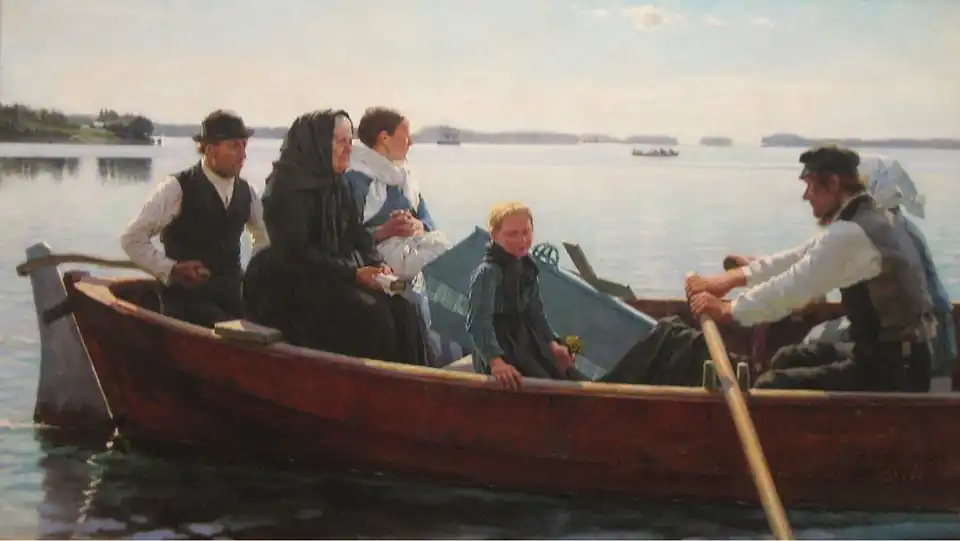 Albert Edelfelt, Le Cercueil de l'enfant, 1879.