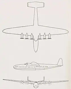 Description de l'image Latécoère 631 3-view line drawing.jpg.