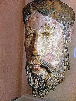 Tête de christ, Lavaudieu (fin XIIe&nbsp;siècle).