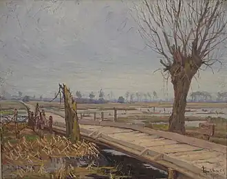 Front de l'Yser (1917), huile sur bois, 32,5&nbsp;×&nbsp;41&nbsp;cm, localisation inconnue.