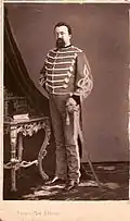 Un officier italien lors de la Troisième guerre d'indépendance italienne, vers 1866.