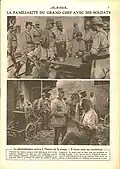 Le général Pétain discutant avec des territoriaux en 1917.