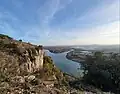 Embouchure de la Drôme depuis le couvent des chèvres.