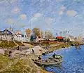 Le Quai à sable, Port-Marly 1875 par Alfred Sisley