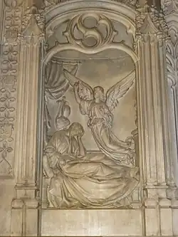 Le Songe de saint Joseph, marbre, niche du retable.
