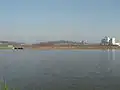 Le barrage de la Cantache vu côté amont (côté de l'étang)