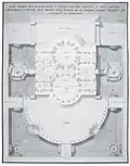 Le château en coupe et vue de dessus(rez de chaussée).