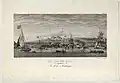 Le Cul-de-sac, île de La Martinique, estampe réalisée par Jeanne-Françoise Ozanne (graveuse) et Nicolas Marie Ozanne (dessinateur).