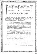Le droit au port de la Fourragère aux couleurs du ruban de la croix de guerre 1914 - 1918. Signé général Mangin.