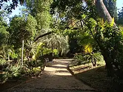 Parc botanique et ses allées.