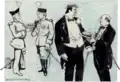 Le Roi aux Variétés, dessin d’Yves Marevéry, 1908.