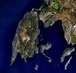 Photo satellite de Leucade.