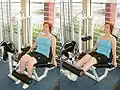 Exercice de leg extension sur quadristand.