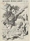 Autoportrait du « moblot » Lemot partant pour la guerre (8 août 1870).