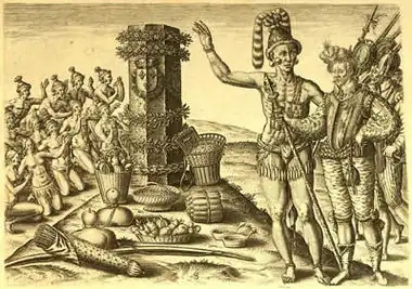 Représentation de Jean Ribault prenant possession de la Floride pour la France.