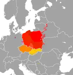 Carte de répartition des langues slaves occidentales