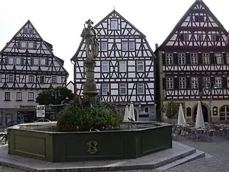 photographie de la place du marché de Léonberg