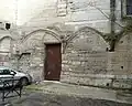 Vestiges adossement cloître, moitié sud façade ouest.