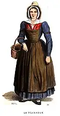 Costume féminin du XIXe&nbsp;siècle.