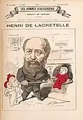 Lacretelle caricaturé par Henri Demare pour Les Hommes d'aujourd'hui no 145.