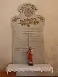 Plaque monument aux morts de l'église.