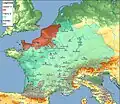 Le royaume des Francs en 612.