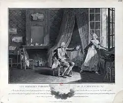 Un homme assis tend une main vers une fenêtre qu'une femme vient d'ouvrir en le regardant.