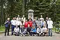 Les organisateurs de l'édition 2018 devant le monument à Vélocio au col de la République.
